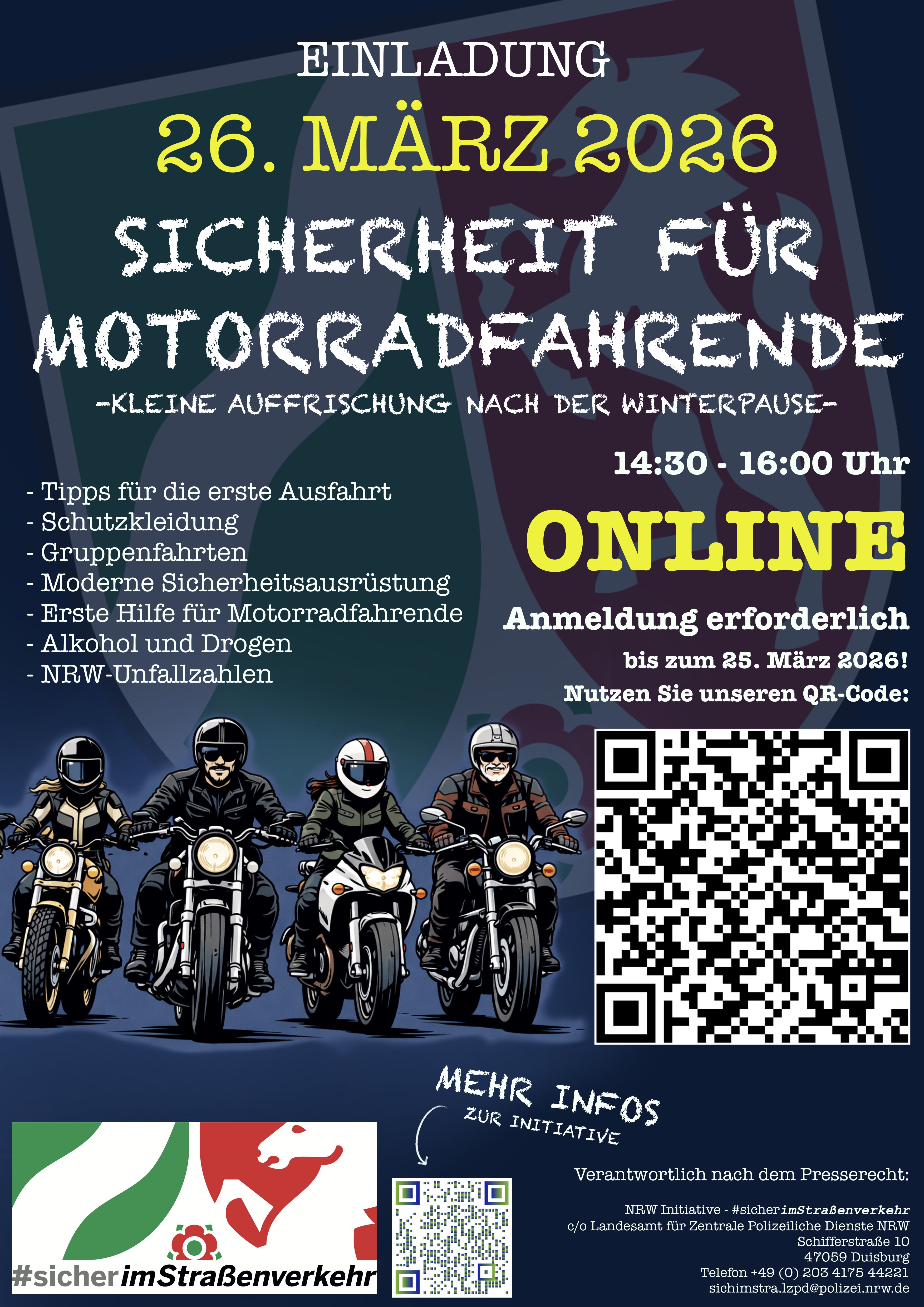 Mehr Sicherheit für Motorradfahrende – Online-Veranstaltung