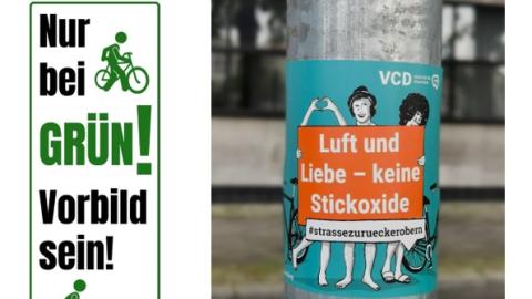 Ein Bild von Aufklebern zur Sicherheit im Straßenverkehr